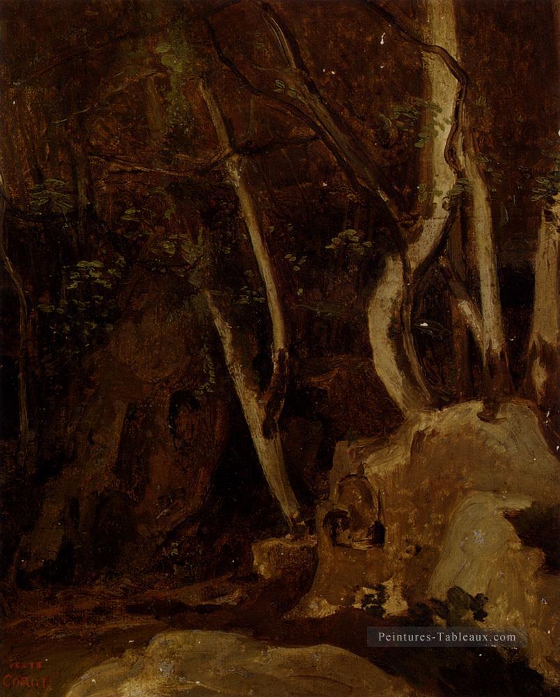 A Civita Castellana Rochers Boisés plein air romantisme Jean Baptiste Camille Corot Peintures à l'huile